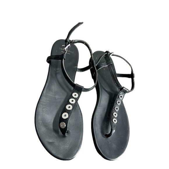 Cole Haan Effie Sandal 6.5 Thongs‎ women's t-strap shoes black leather - Picture 7 of 10